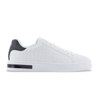 A|X Armani Exchange para hombre. XM000140AF11916M0028 Zapatillas monograma blanco (40), Plano, Cordones, Casual