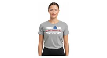 Camiseta de manga corta para mujer ironman hamburg gris