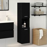 vidaxl gabinete de bano roble negro 30 x 30 x 130 cm