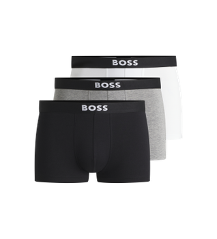 BOSS para hombre. 50544263 Pack 3 Bóxers One Logo blanco, gris, negro (XXL), Homewear, Algodón