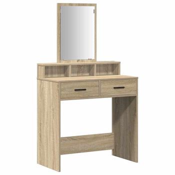 Mesa Tocador | Mesa De Maquillaje Roble Sonoma 79 X 41 X 140 Cm Madera De Ingeniería