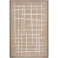 cuadro lienzo beige y blanco