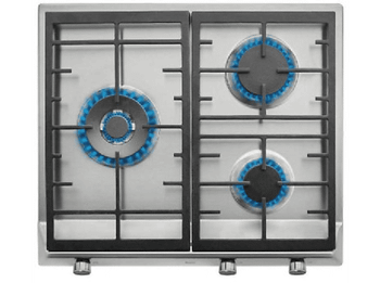 Placa de gas - Teka EX 60.1 3G AI AL DR CI BUT, 3 zonas, Gas butano, 60 cm, Acero inoxidable