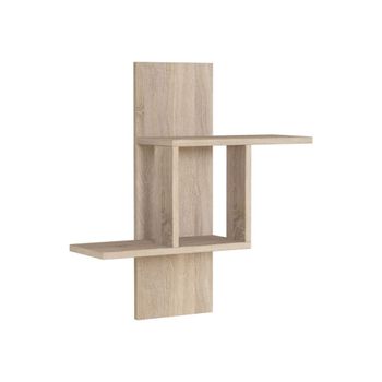 Estantería mural con 2 estantes h70 cm - roble