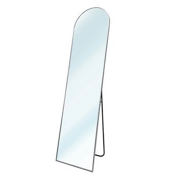Espejo De Pie Metálico Metal Square 160x50 | Espejo Cuerpo Entero Con Soporte Suelo | Soporte Para Pared