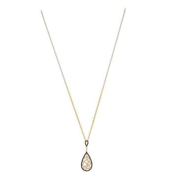 Cadena de plata con colgante de diseño floral