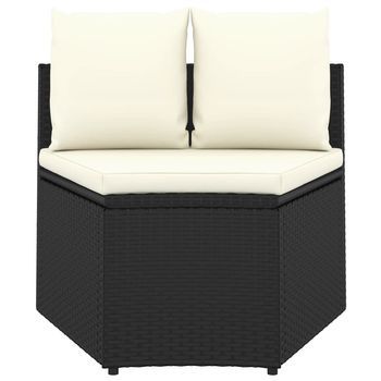 Set De 2 Uds Sofás De Jardín | Sofá De Exterior Y Cojines Ratán Sintético Negro