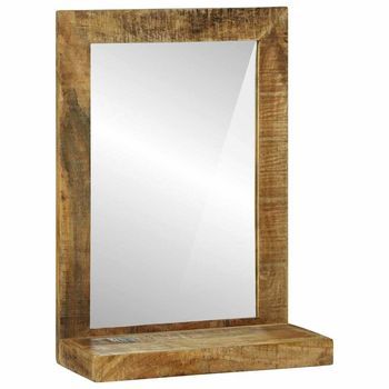 Vidaxl Espejo De Baño Marrón 50 X 22 X 70 Cm Madera De Mango Maciza