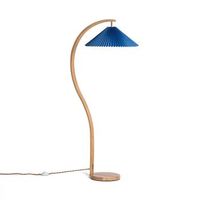 lampara de pie madera luanda azul oscuro