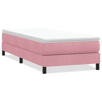 Cama Box Spring Sin Colchón Terciopelo Rosa 90x210 Cm Vidaxl