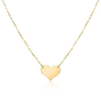 Cadena corazón grabable de oro 9 quilates para mujer