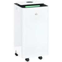 homcom deshumidificador electrico 10ldia deposito de agua 25l con 5 modos 2 velocidades temporizador 25x25x505cm blanco   aosom espana