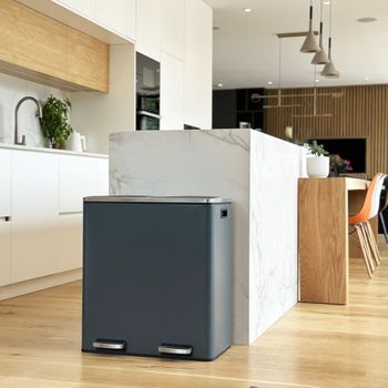 Cubo de basura de cocina de reciclaje gris  60l