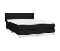 cama box spring con colchon tela negro 140x200 cm bloques con cuadros