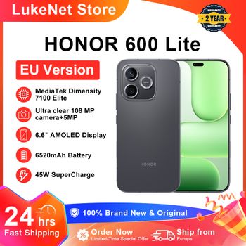 Teléfono Inteligente HONOR 600 Lite 5G Versión EU MediaTek Dimensity 7100 Elite Pantalla AMOLED de 6.6