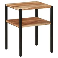 mesa auxiliar  mesita auxiliar  mesa de cafe de madera maciza acacia y hierro 35x35x45 cm cfw771247