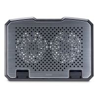 soporte refrigerador portatil hama aluminium 156 2 ventiladores aluminio led azul