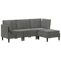 juego de muebles de salon 4 uds gris oscuro terciopelo vidaxl