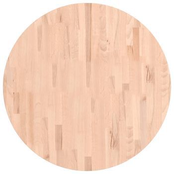 Tablero De Mesa | Tablero Escritorio Redondo De Madera Maciza De Haya Ø80x4 Cm