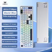teclado mecanico para juegos aula f108 pro modo tri pantalla multiboton personalizada teclado inalambrico rgb esports con pantalla inteligente tft