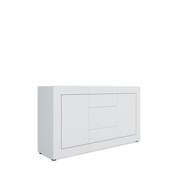 Aparador 2 puertas/3 cajones 150x40x83,5 cm efecto madeira blanco
