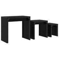 mesa de cafe 3 uds roble negro 60 x 35 x 56 cm vidaxl