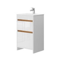 conjunto de muebles de bano detmold 2 partes con lavabo y 2 cajones vicco
