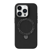 funda para movil joyroom pn-14l4 dancing circle silicona negra con cristales para iphone 14 pro max