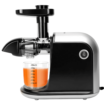Aigostar Joyslow- Licuadora de prensado en frío, licuadora para frutas y verduras, Extractor de zumos con función inversa, motor silencioso. Libro de recetas incluido y cepillo de limpieza. Libre de BPA