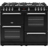 belling kensington 100g gas range cooker - black  chrome black