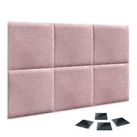dhome juego de 6 paneles tapizados de lana ecologica pack autoadhesivos para pared acusticos absorbentes proteccion salmon 60x60cm x6