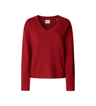 Pepe Jeans para mujer. PL7000001 Jersey Cherice V rojo (S), Casual, Poliéster