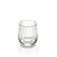 vaso de vidrio en marron y dorado 92x92x10 cm