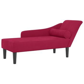 Sofá Diván Con Cojines | Sofá De Descanso Terciopelo Rojo Tinto