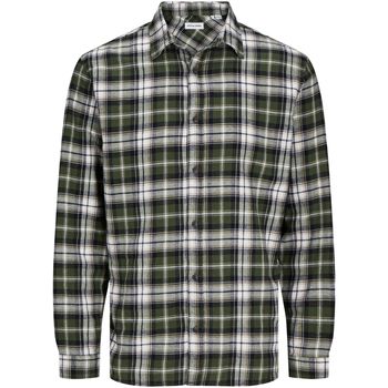Jack & Jones Camisa manga larga 12258429 JJJOSHUA FALL FLANNEL SHIRT LS KOMBU GREEN para hombre
