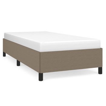 Cama Individual | Cama Para Adultos | Estructura De Cama De Tela Gris Taupe 90x190 Cm