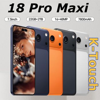 K-Touch NUEVOS Teléfonos Móviles iFone 18 Pro Maxi Smartphone Android 7.3HD Teléfono Celular 22G+2TB Cámara 16+48MP 5G Doble SIM 7800mAh Desbloqueo Facial Versión Global