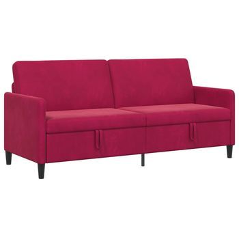 Sofá Con Almacenamiento Rojo Vino 192 X 78 X 87 Cm Poliéster Vidaxl