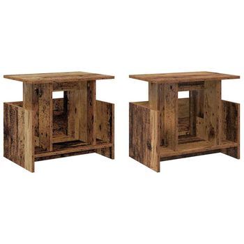 Soporte De Tv 2 Uds. Madera Vieja Madera De Ingeniería Vidaxl