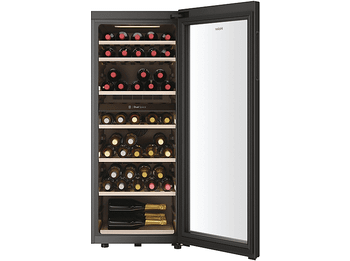 Vinoteca - Haier HWS77GDAU1 Wine Bank 50 Series 7, Temperatura 5-20º, 77 botellas, Doble Zona, Wi-Fi, Negro