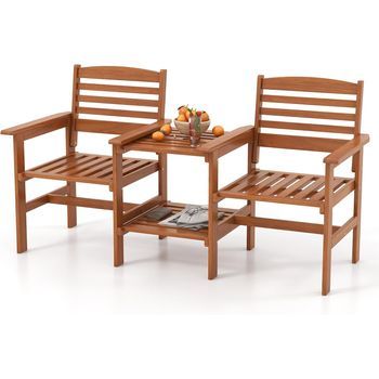Conjunto Mesa Y Sillas Jardin Costway 160 X 62 X 88 Cm