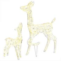 familia de renos de navidad acrilico blanco calido 160 leds vidaxl