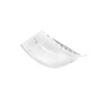 nereide plafon mediano 45x31cm en cristal satinado serigrafiado blanco 2xe27 base cromada diseno moderno ip20 max 2x52w