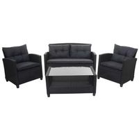 muebles de poliratan para jardin terraza balcon sofa sillones cojines y mesa de centro antracita 040005632