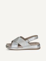 caprice sandal metallic made of leather without heel size 40