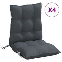 cojines de silla respaldo bajo 4 uds tela oxford gris antracita vidaxl