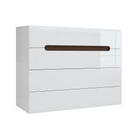 comoda 4 cajones lacado y madera paneles de mdf blanco