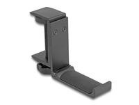 delock soporte para auriculares ajustable para colocar en escritorio aluminio negro