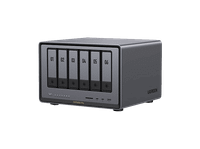 servidor nas - ugreen dxp6800 pro ssd 140 tb 2500 mbs 8gb ram ddr5 6 bahias gris