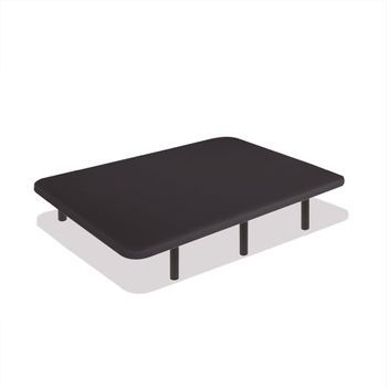 Base Tapizada Negra 100 X 200 Cm, Dreamnite, Tejido 3d Antideslizante, Estructura 30x40mm, 5 Barras Transversales, Con Patas 35cm